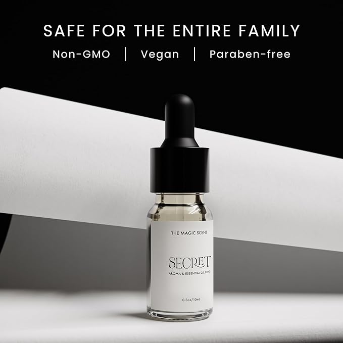 Secret Diffuser Oil - Cold-Air & Ultrasonic Scented Oils for Diffuser - Essential Oils for Diffusers Aromatherapy - Rose and Jasmine Oil - 0.3 fl oz, 10 mL