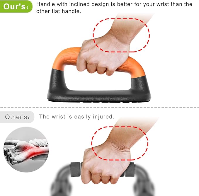 SELEWARE Push Up Bars Pushup Stands Handstand Bars, Soft Rubber Handle Provide Comfy Grip, Fit for Calisthenics, Fitness, Floor strength training, Stable and Sturdy Construction Support 500 lbs