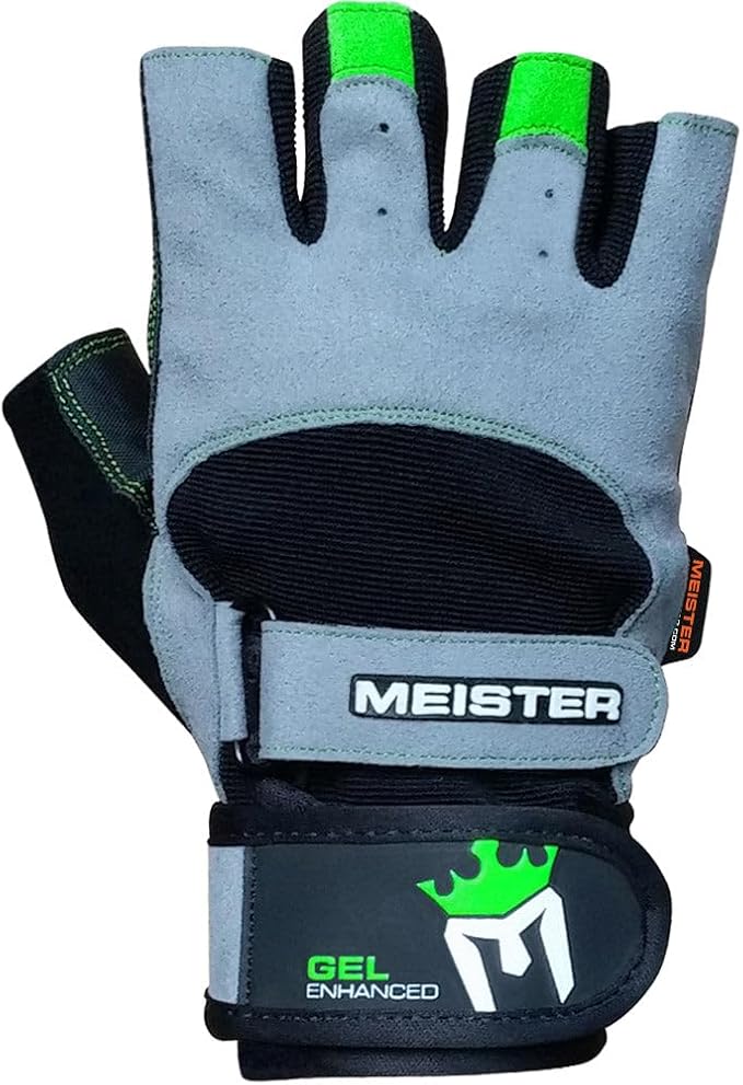 Meister Wrist Wrap Weight Lifting Gloves w/Gel Padding