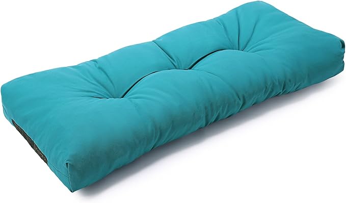 SUNROX LokGrip Non Slip Tufted Memory Foam Bench Cushion, FadeShield Water Resistant Durable Thicken Outdoor/Indoor Bench Seat Pads 42x16x4 inch, Turquoise