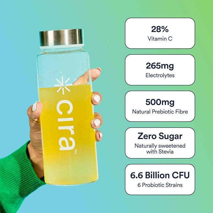 Cira Hydration + Gut Health Powder (45 Servings) - Electrolyte Drink Mix with Prebiotics & Probiotics for Digestion, Hydration & Recovery - Naturally Flavored with Stevia - Pineapple Passionfruit