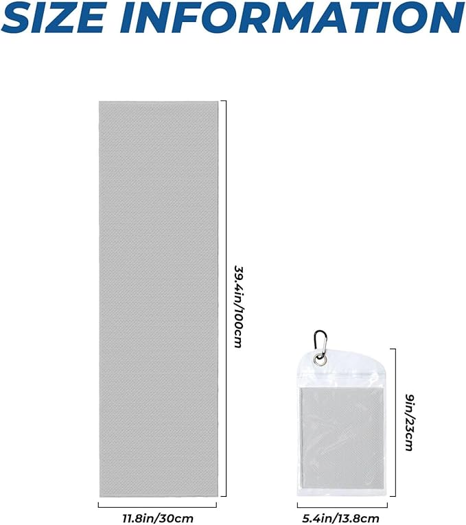 Custom 1-200 Pack Cooling Towel 40"x12", Design Your Team Logo Photo Ice Towel Personalized Soft Breathable Sport Towel Customized Workout Sweat Towel for Yoga Gym Activities (Grey)