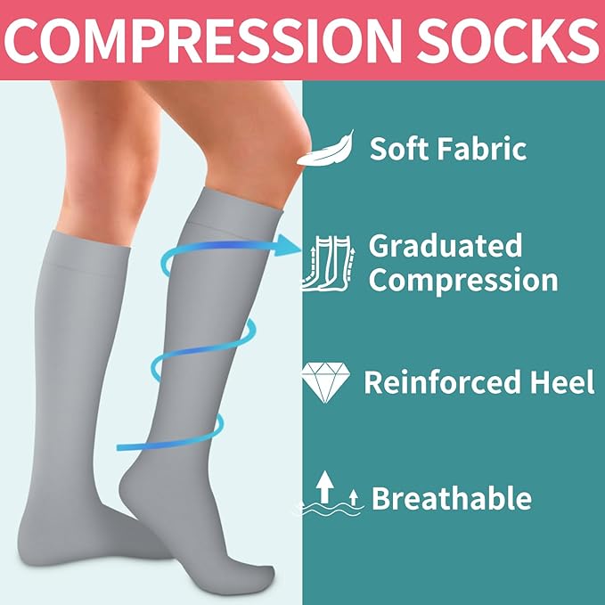 COOLOVER Compression Socks for Women and Men - Best for Circulation, Running, Athletic, Recover, Nurse, Travel