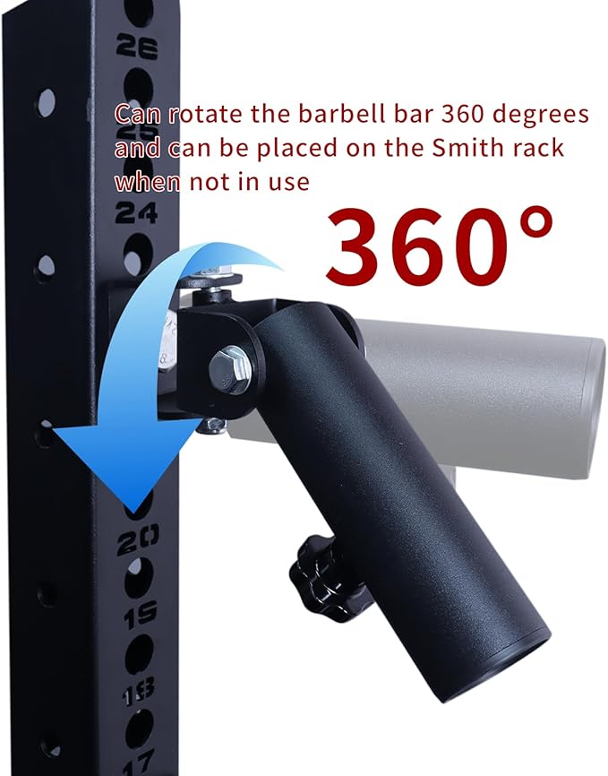 T-Bar Row Landmine Attachment for Barbell 360 Swivel Landmine Base - Fits 1' Standard & 2' Olympic Bar, Gym Home Fitness, Squat, Deadlifts