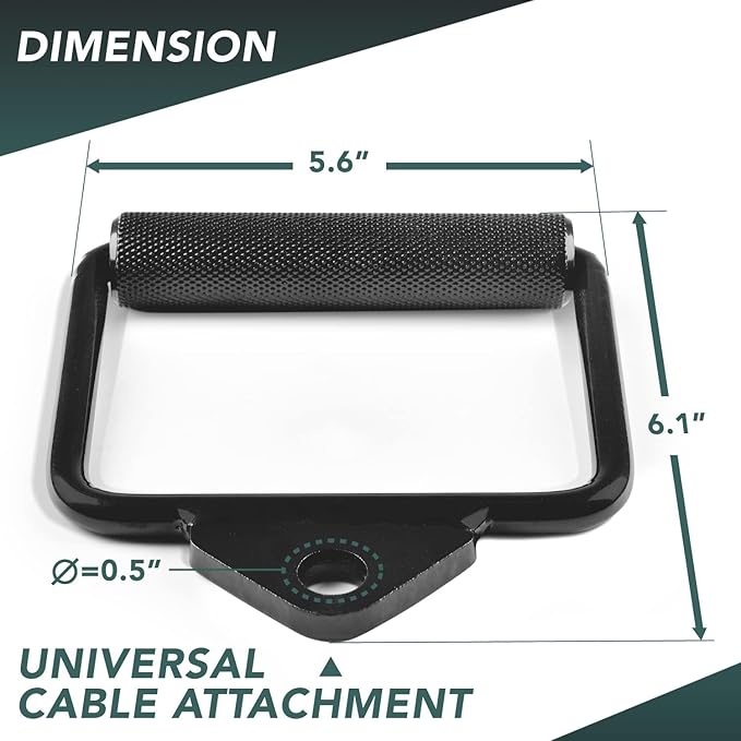 Yes4All Cable Machine Attachment, Row Handles, Tricep Rope, Straight Bar, V Bar, LAT Pulldown Accessories Load 880 LB for Home Gym