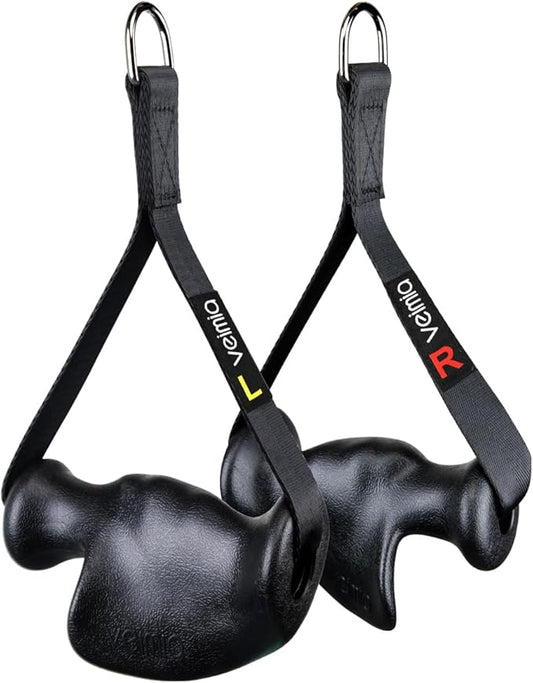 Ergonomic Gym Handles, Double D Row Handles, Cable Machine Handles for T-Row, Pullers, Resistance Bands, Gym Handles for Cables, Strength Trainers and Tricep Exercise Machine Attachments