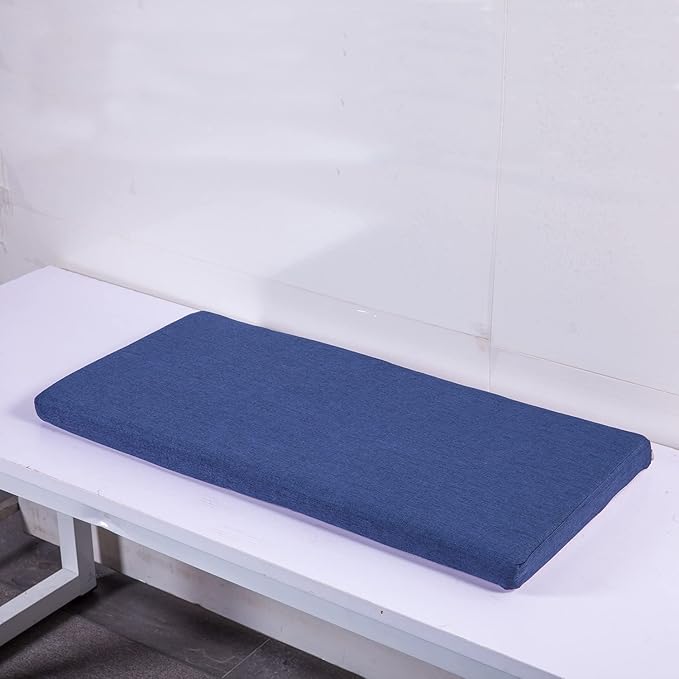 Bench Seat Memory Foam Chair Pads Non-Slip Rubber Back Indoor Swing/Settee Cushion 36 x 16 inch, Blue