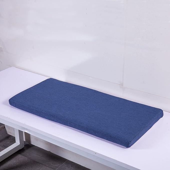 Bench Seat Memory Foam Chair Pads Non-Slip Rubber Back Indoor Swing/Settee Cushion 40 x 16 inch, Blue
