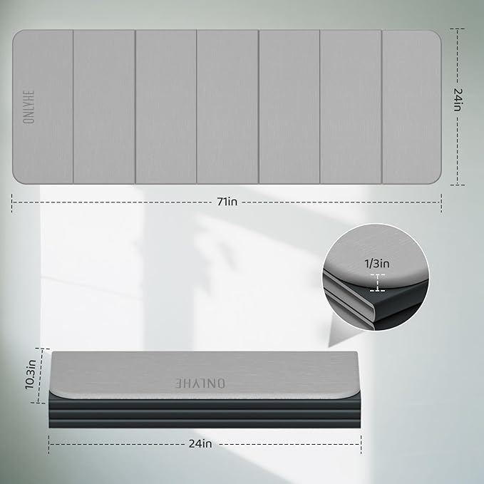 Foldable Yoga Mat,Exercise Mats for Home Workout,Comfortable and Durable,8mm Thick-Portable Folding Mat,Non Slip,Pilates Mat Thick,Outdoor Use,Meditation,Travel,Camping（71"x24" x0.31"）