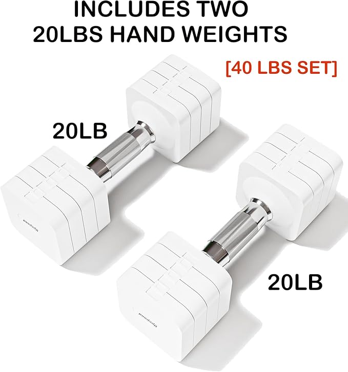 15LB 20LB 40LB 50LB Adjustable Dumbbell Set Free Weights Dumbbells Set for Women Men Hand Weights Sets Adjust Dumbbell Weight Sets for Home Gym Exercise Workout Strength Training Equipments