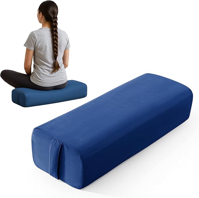 Yoga Bolster Pillow Rectangular Meditation Cushion Cotton