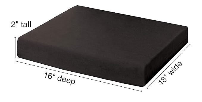 Essential Medical Supply Rehab 1 Foam Seat Cushion - Denser Cushion for Office Chairs, Wheelchairs, and More - Chair Seat Pad Provides Additional Support and Pain Relief for Seniors - 18" x 16" x 2"
