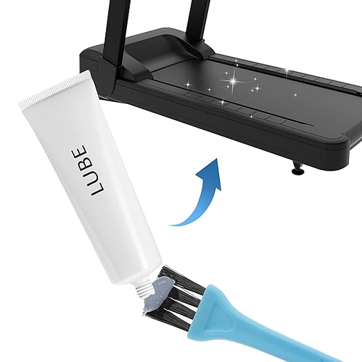 Treadmill lubricant for Spirit Sole Fitness Treadmill Tube Tread Belt Deck Lube, Silicone lube Fit Most Brands Fitness Treadmill Maintenance Lubricant Oil with Cleaning Cloth and Brush (white-2)