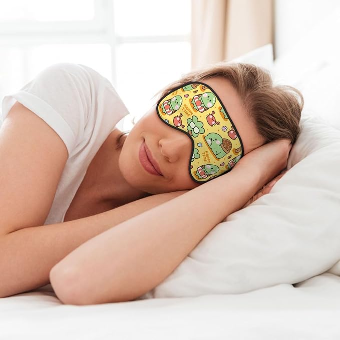 Sleep Eye Mask Cute Turtle Cartoon Marine Animal Sleep Mask for Women Men Comfortable Eye Mask with Adjustable Strap Soft Eye Cover Blindfold for Travel Yoga Nap Shift Work