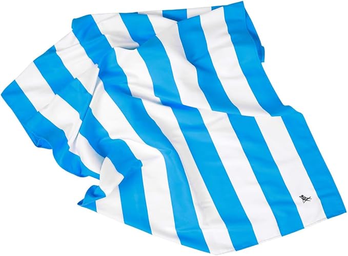 Dock & Bay Beach Towel - Quick Dry, Sand Free - Compact, Lightweight - 100% Recycled - Includes Bag - Cabana - Blue - Extra Large (200x90cm, 78x35)