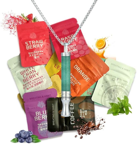 Breathing Necklace for Stress Relief, Breathe Free Necklace to Quit Smoking, Breathing Tool for Meditation, Mindful