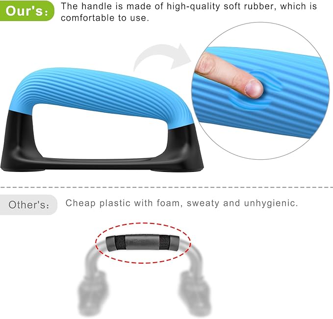 Kipika Push Up Bars, Pushup Stands With Thickened Soft Plastic Handle, Stable and Non-Slip Base, Pushup Handles Perfect for Floor Strength Training