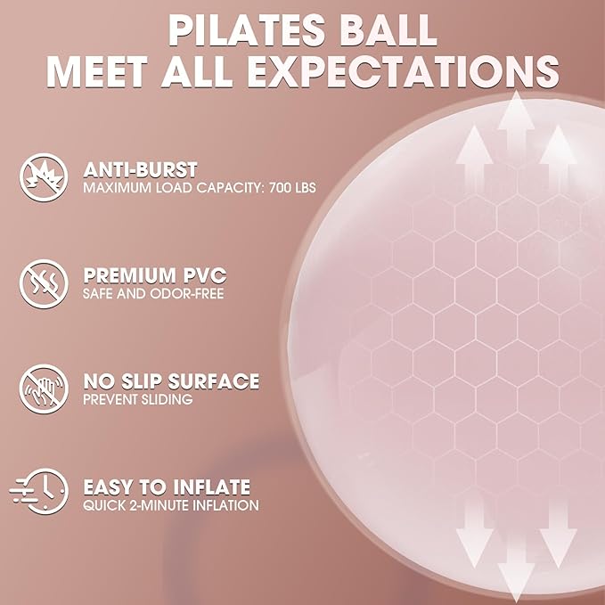 PAETA Pilates Ring Set – 14” Magic Circle (38 lbs Resistance), 9.8” Pilates Ball, 5 Resistance Bands, and Exercise Guide Included for Home Workouts