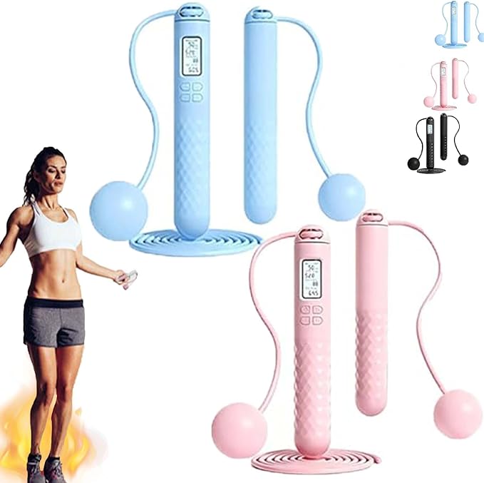 Runaivete Skipping Rope With Counter,Cordless Digital Jump Rope With Counter,Smart Intelligent Adjustable Digital Timer & Calorie Burned Counting With Lcd Display For Fitness