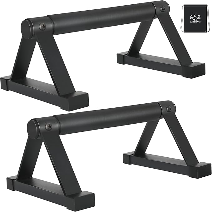 Wood push up bars Parallettes bars Anti-slip Handstand Bars for Calisthenics, Fitness, Floor workouts Solid Wood with Sturdy Metal Bracket, Support 500 lbs