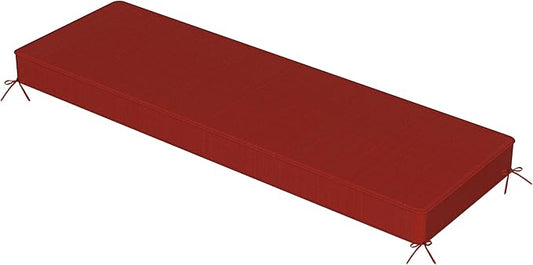 Sundale Outdoor Olefin Bench Cushion， Water-Resistant Patio Couch Cushion, Loveseat Sofa Pad with Straps Red, 48 x 18 x 4 Inches