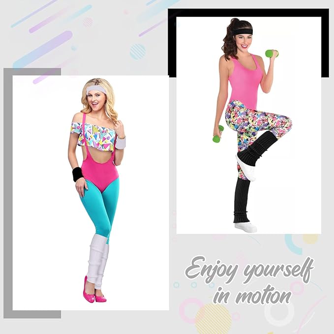 ONUPGO 6 Pieces Sweatbands Set - Sports Headbands Wristbands for Men & Women,Cotton Terry Cloth Sweatband for Tennis,Basketball,Gym,Working Out - Moisture Wicking Elasticity