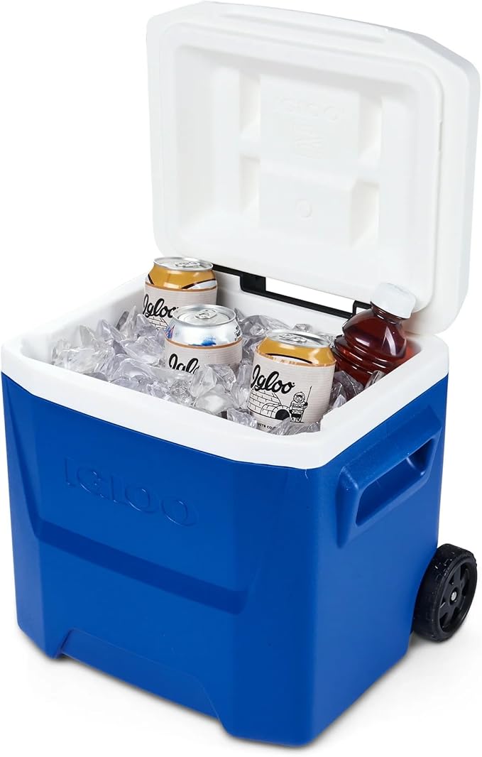 Igloos Cooler Hard-Sided Ice Chest, Insulated Portable Cooler, Heavy-Duty, Leak-Resistant Lid, Lightweight Ergonomic Handle