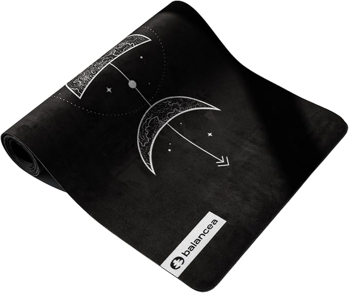 Yoga Mat 5mm Non Slip Suede & TPE - Eco-Friendly Fitness & Exercise Mat for Home Gym, Pilates, Gaiam, Hot Yoga, and Meditation - Lightweight Durable 72 x 24 inch Workout Mat for Women & Men