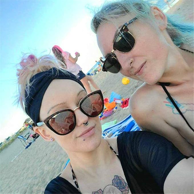 6 Pack Wide Boho Headbands for Women - Soft Yoga Elastic Hair Bands for Girls Workout Running Sport Headwrap Non-slip Breathable (Solid)