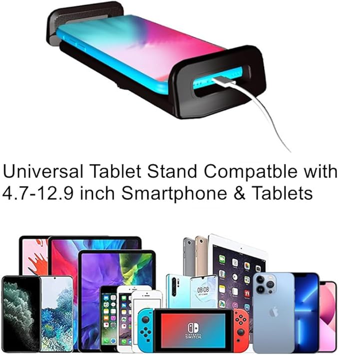 Gooseneck Tablet Holder,Tablet Stand for Bed Gooseneck Mount Flexible Arm 360 Clip,Flexible Arm Clip Tablet Mount Compatible with iPad mini Pro Air, Switch, Samsung Galaxy Tabs,More 4.7-10.1"