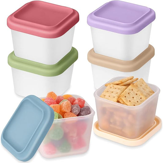 6 Pack 9 oz Silicone Snack Container for Kids, Reusable Silicone Food Storage Containers with Lid, Meal Prep Storage for Fruit, Kids Lunch Box for Travel, Home