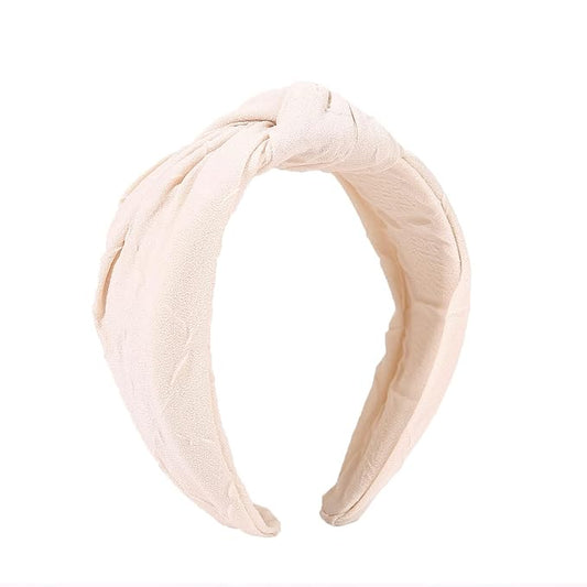 Madison Tyler Headbands for Women | Fashion Boho Top Knotted With Rhinestones Elastic Workout Hairbands | Outdoor and Party Non Slip (Beige)