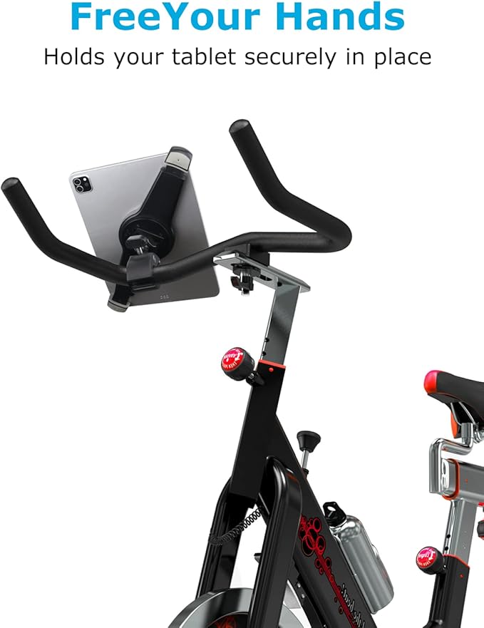Bike Handlebar iPad Holder for 9.5-14.5" Tablets, Universal Fit, 360 Rotation, Black