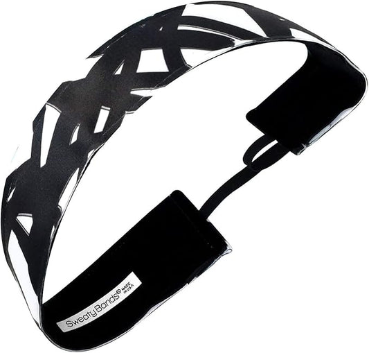 Sweaty Bands Womens Girls Headband - Non-Slip Velvet-Lined Workout Hairband - Turbulence 1.5-Inch