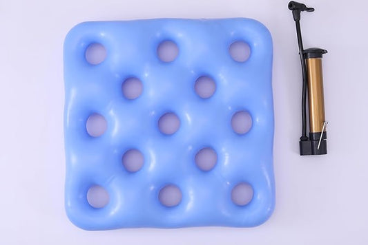 Inflatable seat Waffle Cushions for Sitting air Pillow seat Cushion for Chair & Wheelchair Pressure Sores Waffle Cushion Pressure Relief - Silicone Material (Blue)