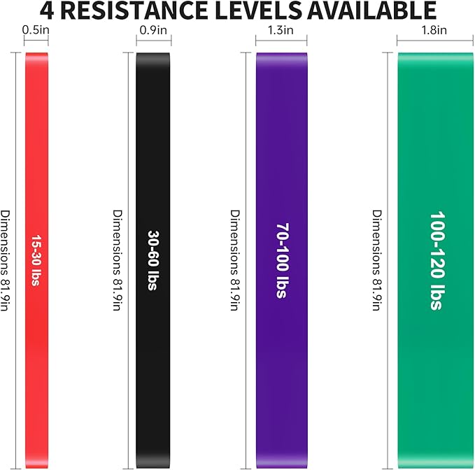 Pull Up Assistance Bands Set 5 LBS - 230 LBS, Long Resistance Bands for Pull Ups Working Out, Gym Workout Bands for Men Exercise Muscle Training and Shape Body - Carry Bag Included