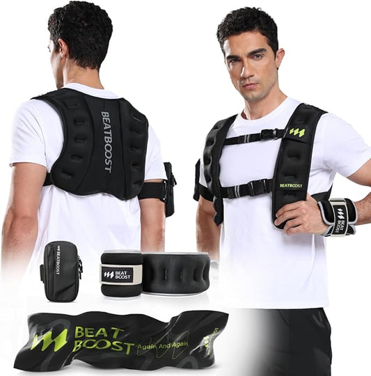 Weighted Vest Men 10lb/15lb/20lb/25lb/30lb/35lb/40lb Weight Vest with Ironsand for Strength Training Running Walking Workout