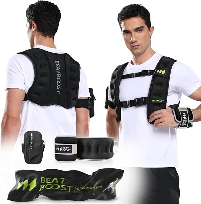 Weighted Vest Men 10lb/15lb/20lb/25lb/30lb/35lb/40lb Weight Vest with Ironsand for Strength Training Running Walking Workout