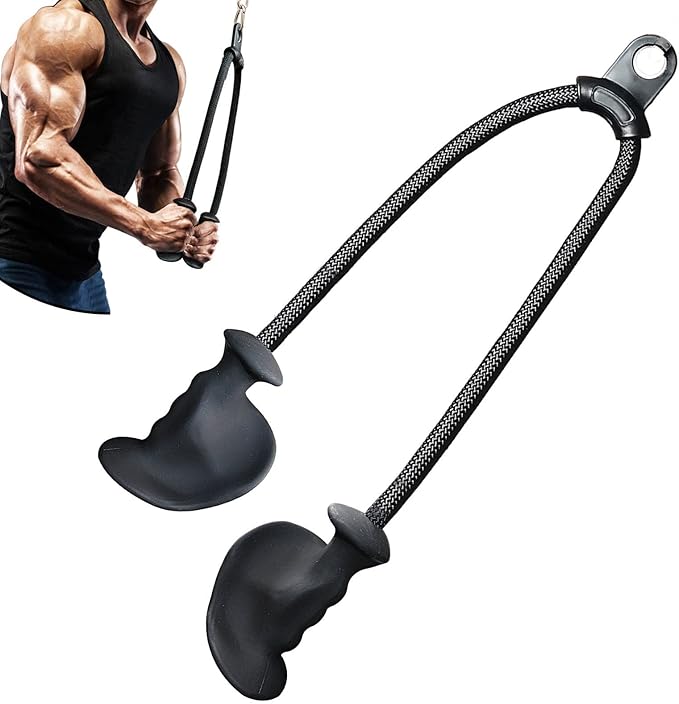 Ergonomic Tricep Rope Pulldown Attachments, Upgraded 27 32 40 & 47 Inch Extra Long Triceps Rope Cable Attachments for Gym, LAT Pull Down Bar for Cable Machine, Tricep Workout Cable Attachments