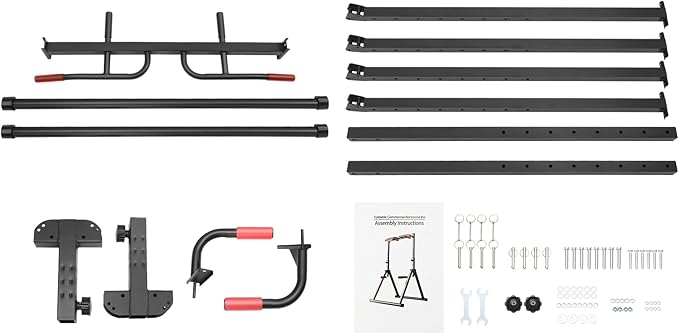 Triangular Pull Up Station,440lbs Load Capacity Adjustable Height Home Pull Up Bar,Foldable Power Tower Dip Station Pull Up Ba,Fitness Triangular Design Pullup Dip Station Rack