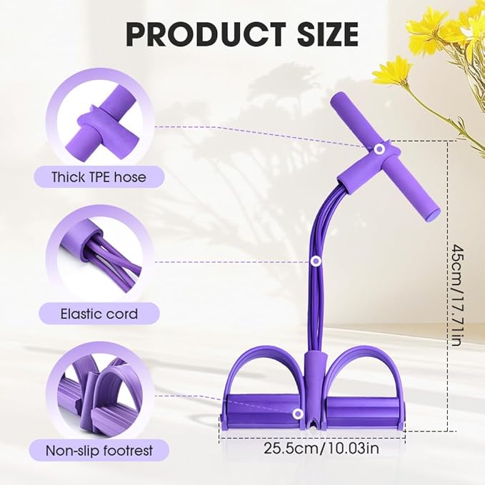 21 Fitness Resistance Bands-4 Tube Pedal, Stretch Bands for Exercise Sit Up Exercise Equipment Slimming, Stretching Bands, Leg Stretching Slimming Training, Stretching Workout Fitness Bands