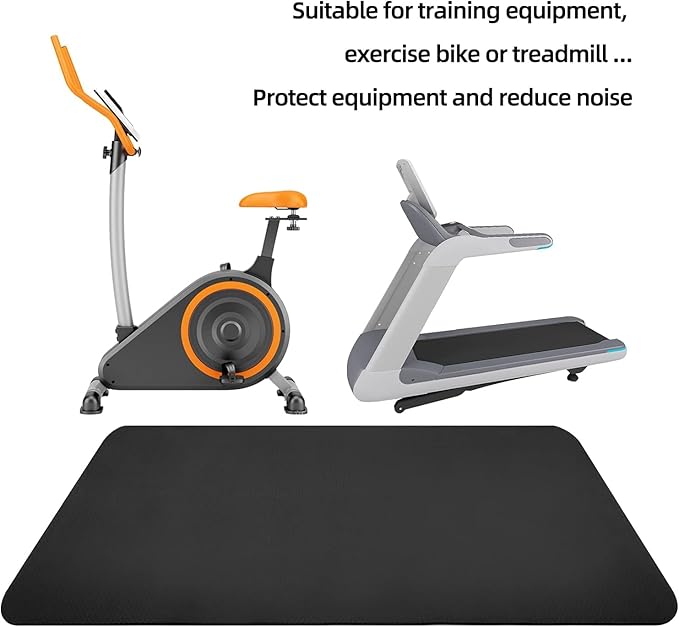 Protective Treadmill & Stationary Bike Mat - Waterproof, Suitable for Hardwood & Carpet, Ideal for Exercise & Jump Rope Use