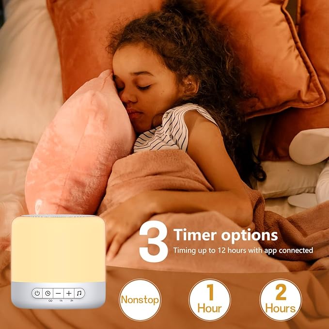 Easysleep Sound Machine Baby White Noise Machine for Sleeping,Toddler Sleep Trainer with 30 Soothing Sounds 12 Night Light,Timers, App Remote Control,Night Light Sleep Machine for Nursery Kid