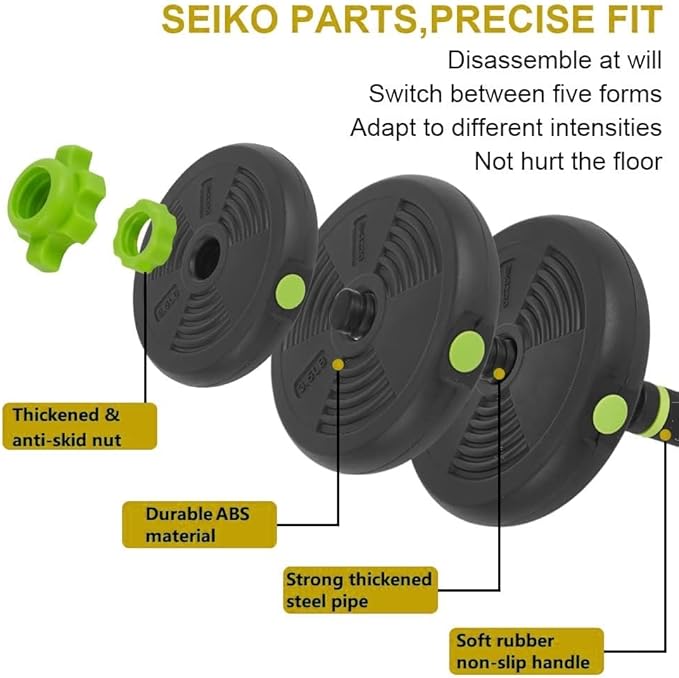 4-In-1 Adjustable Weights Dumbbell Set, Weight Set with Connector Used As Kettlebells, Barbell, Push Up Stand, Fitness Exercise Dumbbell, Free Weight Set for Home Gym