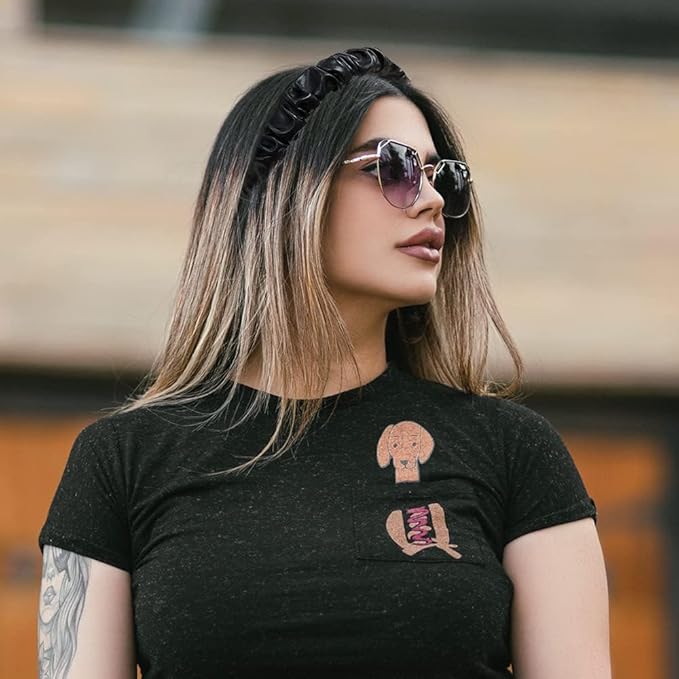 Madison Tyler Leather Headbands for Women | PU Leather Black Handmade Outdoor Jeweled Hair Band for Girls | Thin and Thick Hair | Skincare and Boho Spring Headband