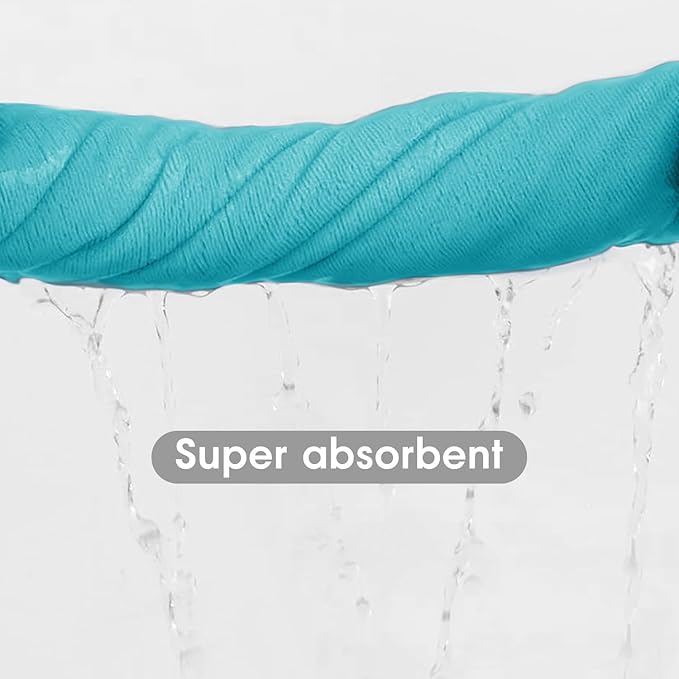 JML Microfiber Towels, Large Bath Towel Set 6 Pack, 27" x 55" - Extra Absorbent, Fast Drying, Multipurpose for Swimming, Fitness, Sport, Yoga, Purple/Grey/Light Blue