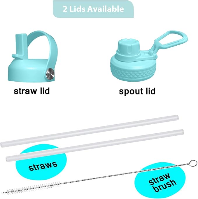 SENDESTAR 40oz Stainless Steel Water Bottle(Cold for 48 Hrs, Hot for 24 Hrs),Double Wall Vacuum Insulated Bottle with Straw Lid, Spout Lid and Flex Cap, Fit in Any Car Cup Holder