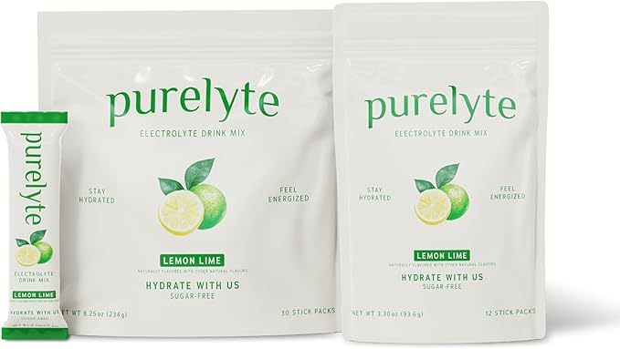Electrolyte Drink Mix – Sugar-Free Hydration Powder Packets – Clean Electrolytes with Trace Minerals – Keto, Vegan, Gluten-Free – No Artificial Sweeteners – 30 Sticks – Lemon Lime