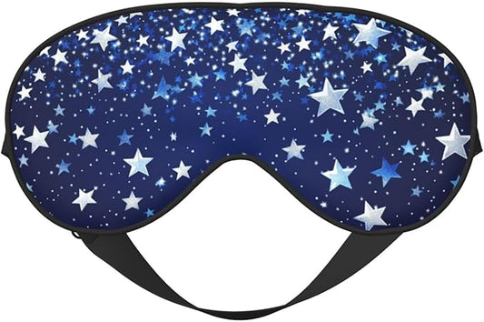 Sleep Eye Mask Blue Beautiful Shining Star Sleep Mask for Women Men Comfortable Eye Mask with Adjustable Strap Soft Eye Cover Blindfold for Travel Yoga Nap Shift Work