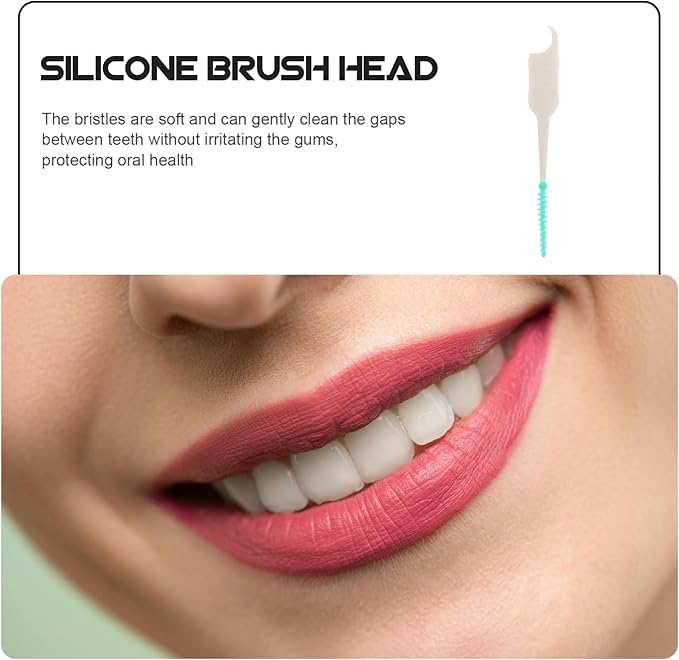 Interdental Brush Refills 300pcs for Tooth Cleaning Gentle on Gums Travel-Size Compact and Portable